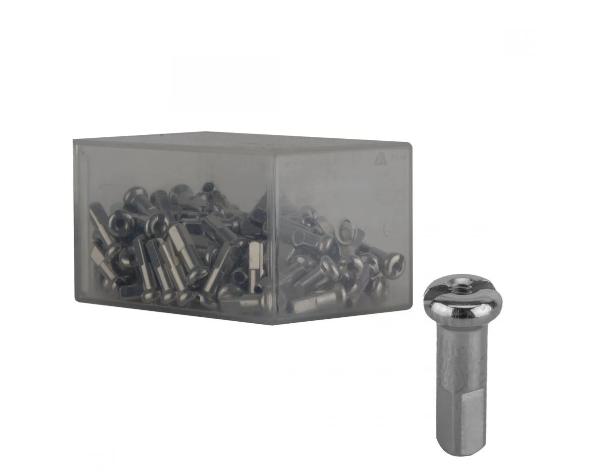 DT Swiss Brass Spoke Nipples (Silver) (2.0 x 14mm) (Box of 100) [N0BA20140N0100]