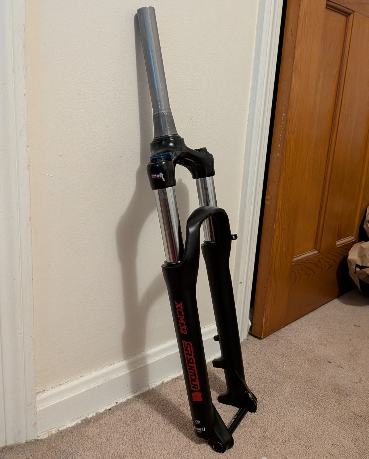 SR Suntour XCM32 1-1/8″ Threadless Boost Suspension Bike Fork Tapered Disc Thru