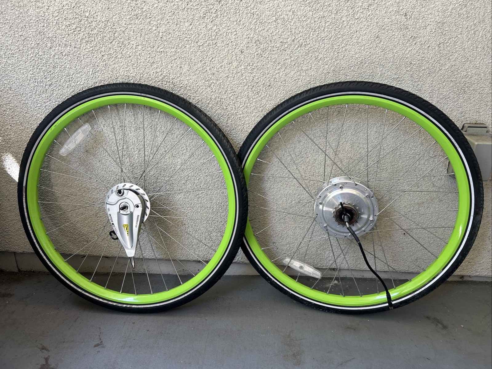 Bafang 36V 250W Rear Hub DC Motor & Shimano Inter M Nexus Front 26″ Wheels Kit