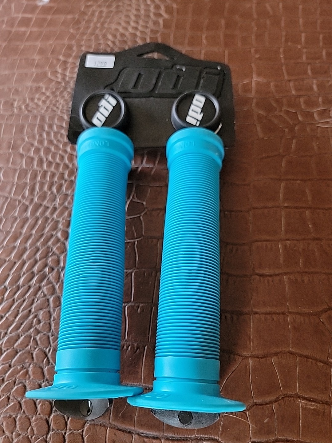 ODI Soft Flanged TEAL Blue Longneck Grips Softies BMX Bikes / Scooters 143mm