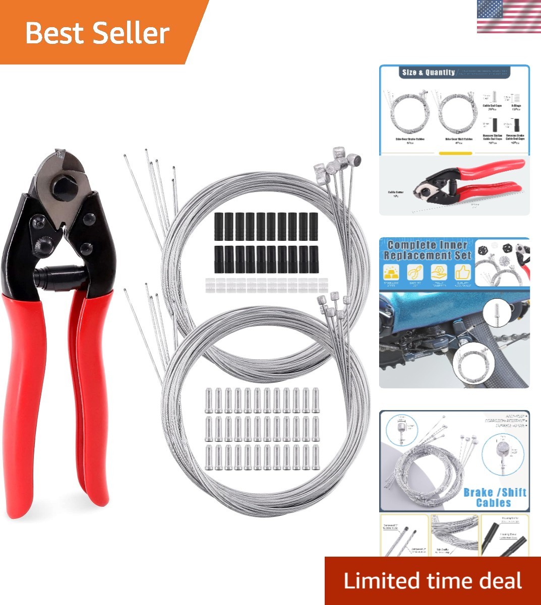 81Pcs Stainless Steel Bicycle Cable Cutter and Bike Brake Cable Shifter Cable…
