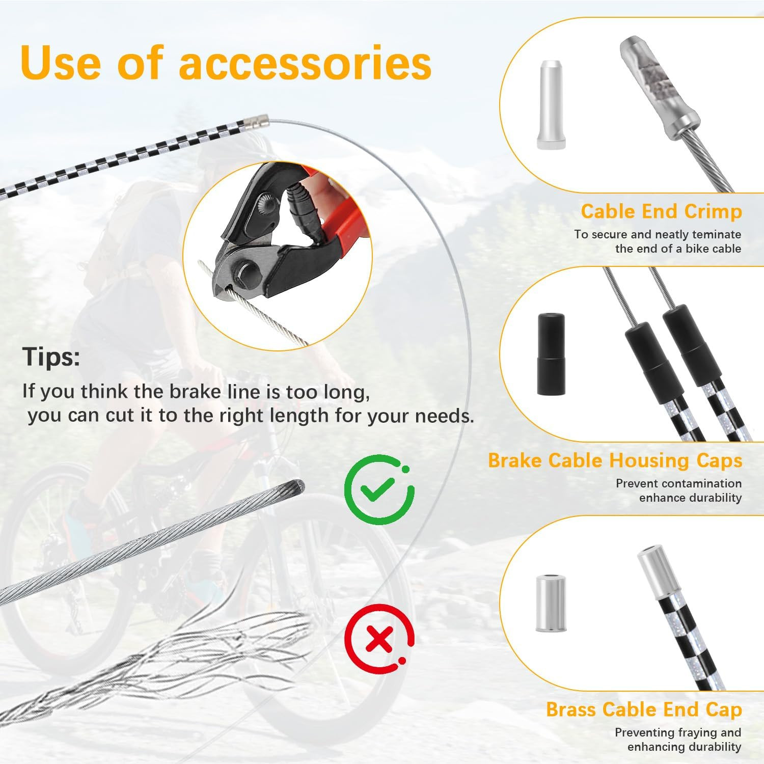 BMX Gyro Brake Cables Front/Rear with Spinner Rotor – Heat-Resistant Stainless