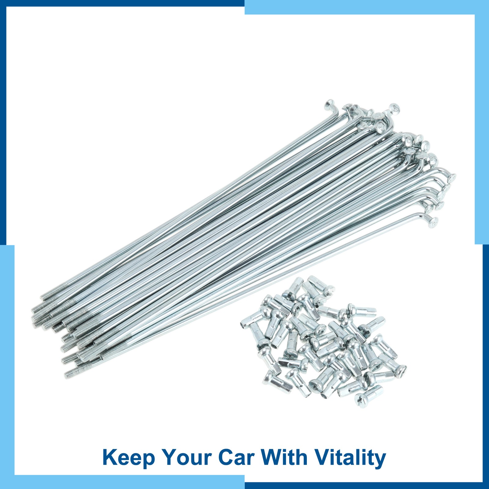 1Set 12G 159 mm Length Bicycle Spokes Nipple Carbon Steel Galvanized Silver Tone