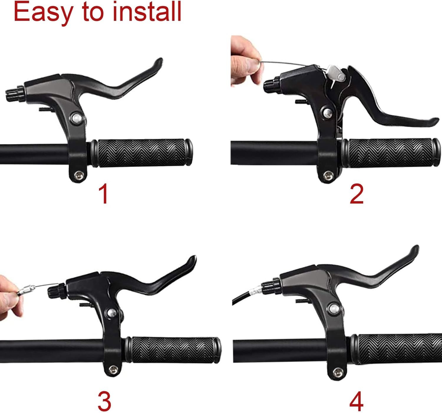 Brake Accessories: 2 Aluminum Levers and 2 Brake Cables for MTB/Road Use