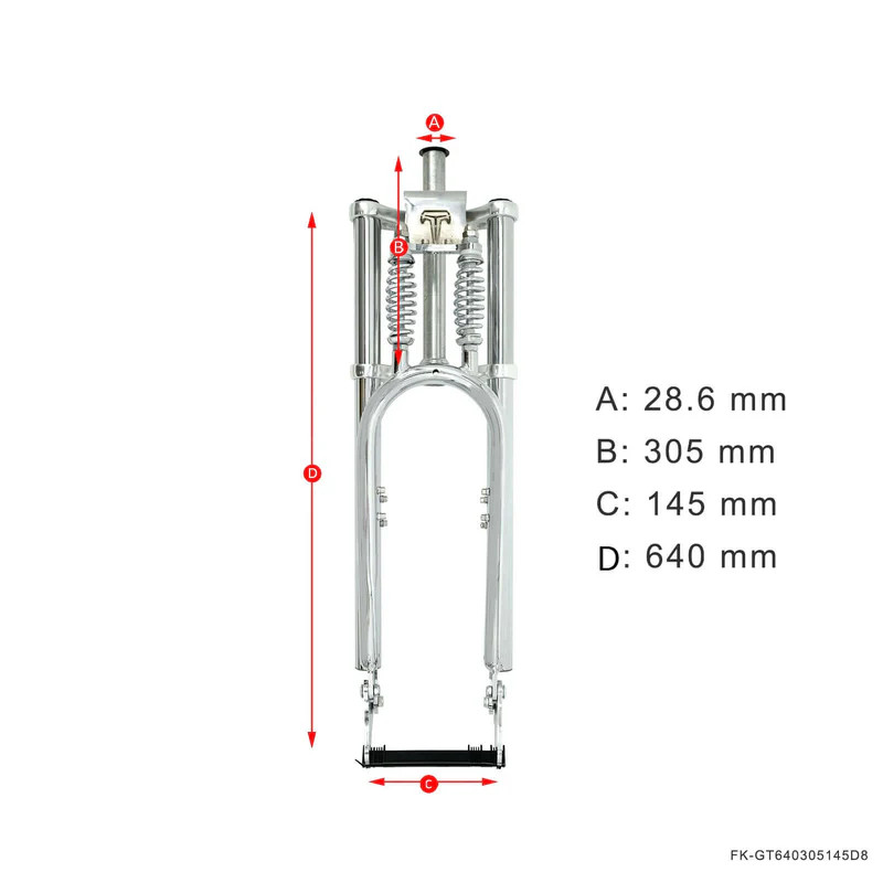 Adjustable 1-1/8″ Bike Fork Dual Spring Fork with Disc Mount 26″-29″ x 3.0 – 4.0