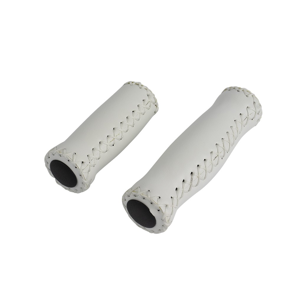 White SHIFTER Grips PVC Leather for 3/7 Speed Bikes Beach Cruiser City Hybrid