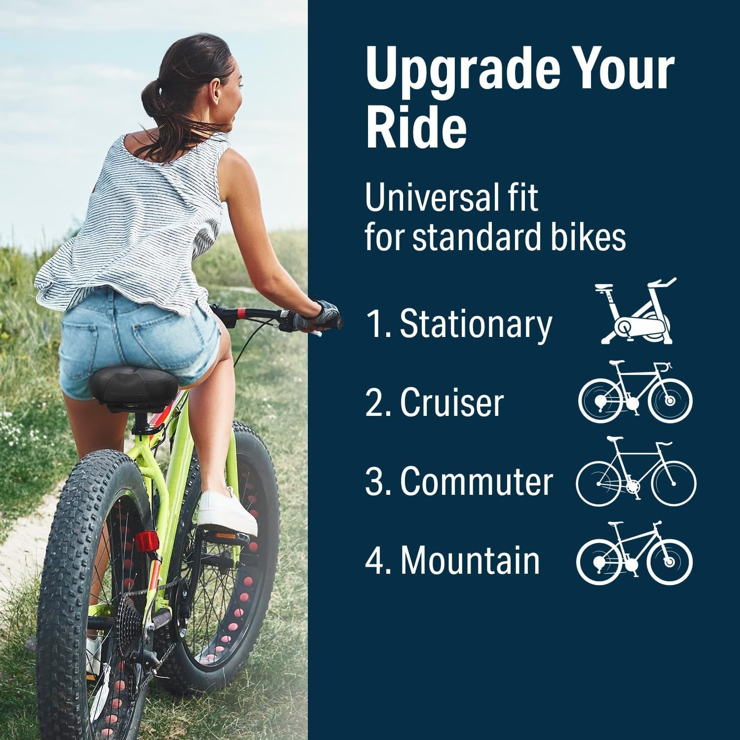 Universal Fit Wide Cruiser Saddle – Faux Leather Comfort Seat for Upgraded Rides