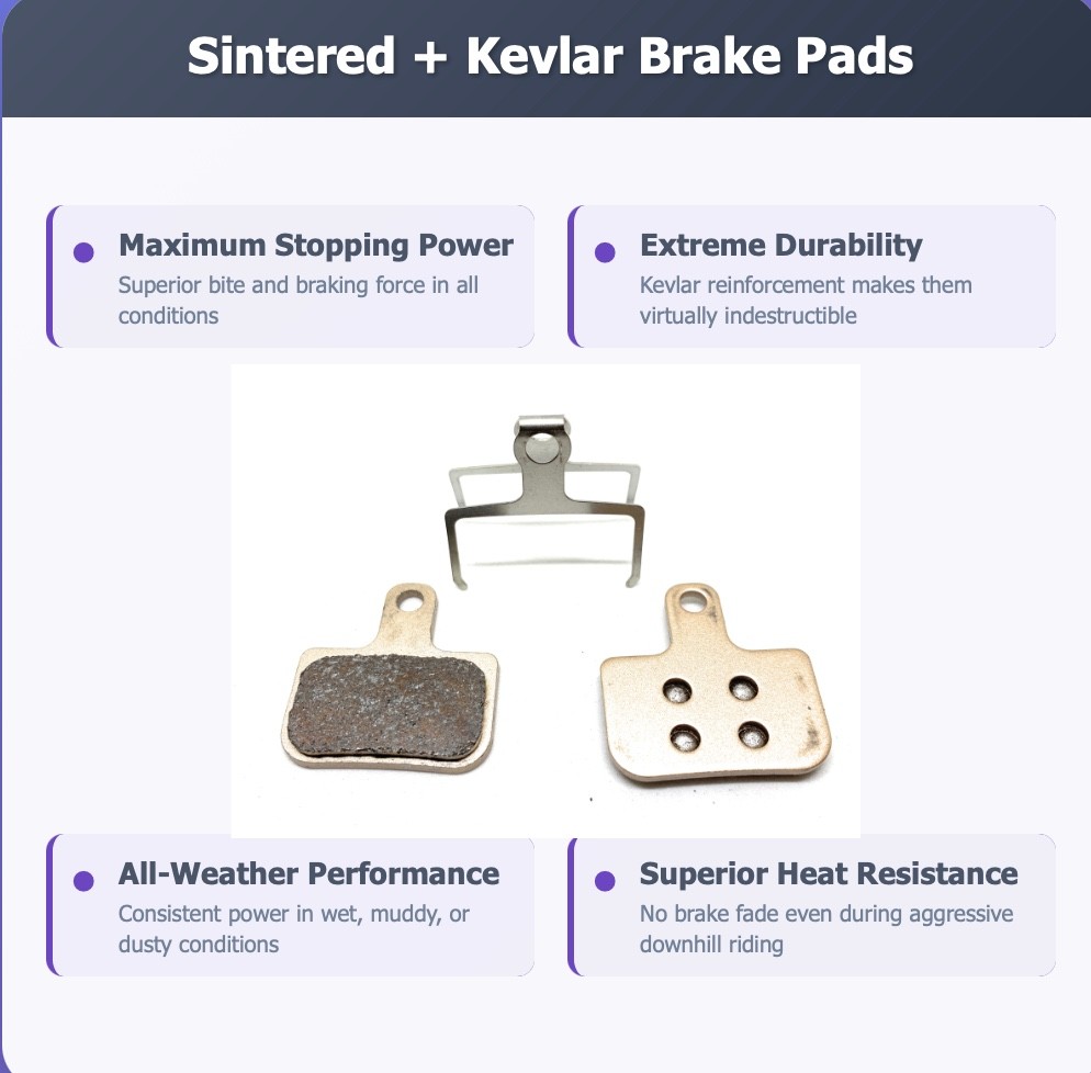 2 Pairs Bike brake pads sintered for SRAM Level, T, TL, DB, Elixir, AXS, B8052