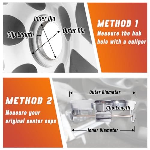 4Pcs 63mm(2.50in) Wheel Center Caps OD: 63mm/2.50in, ID: 58mm/2.28in Chrome