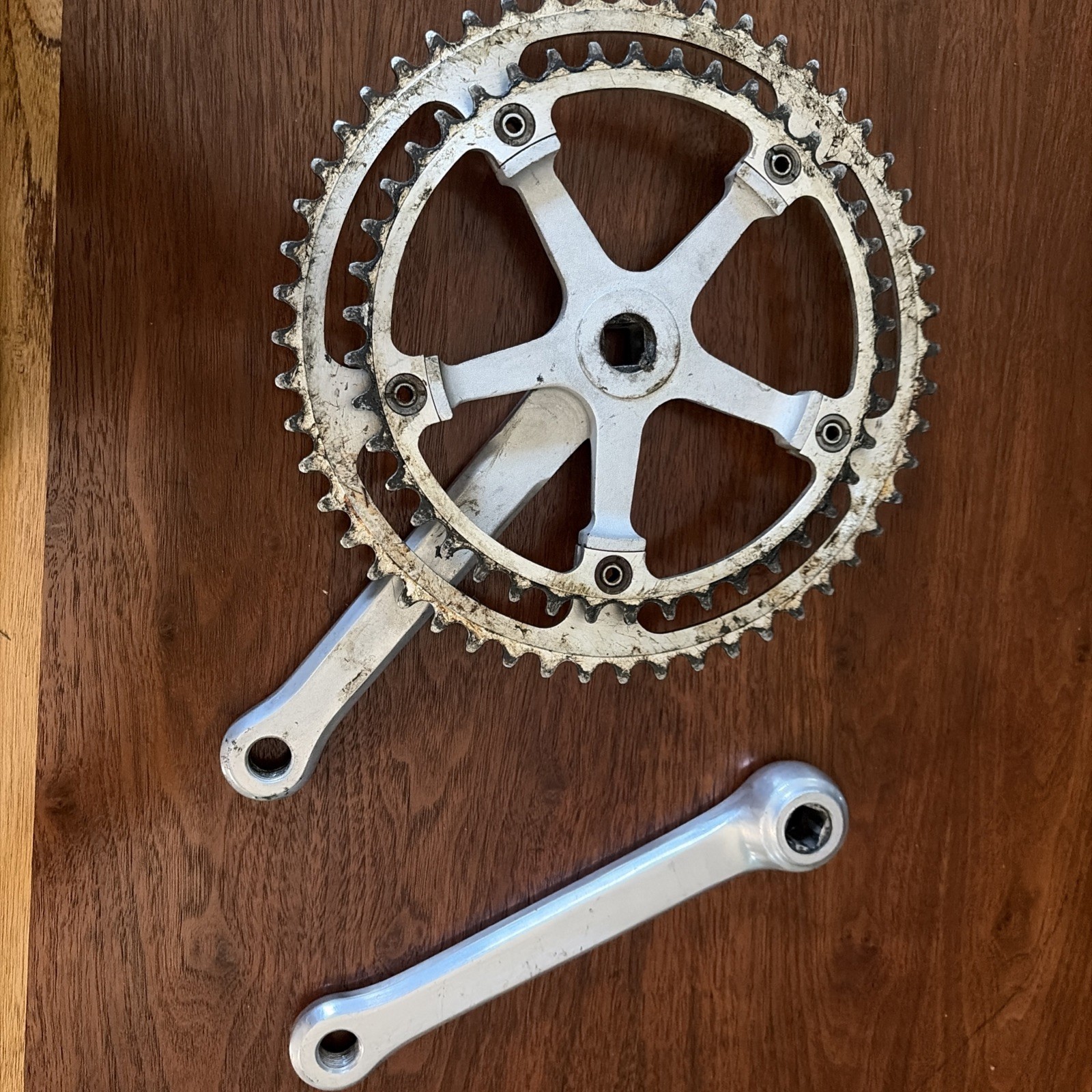 Vintage Ofmega Crankset, Alloy Race Eroica Strada 170mm 52-42