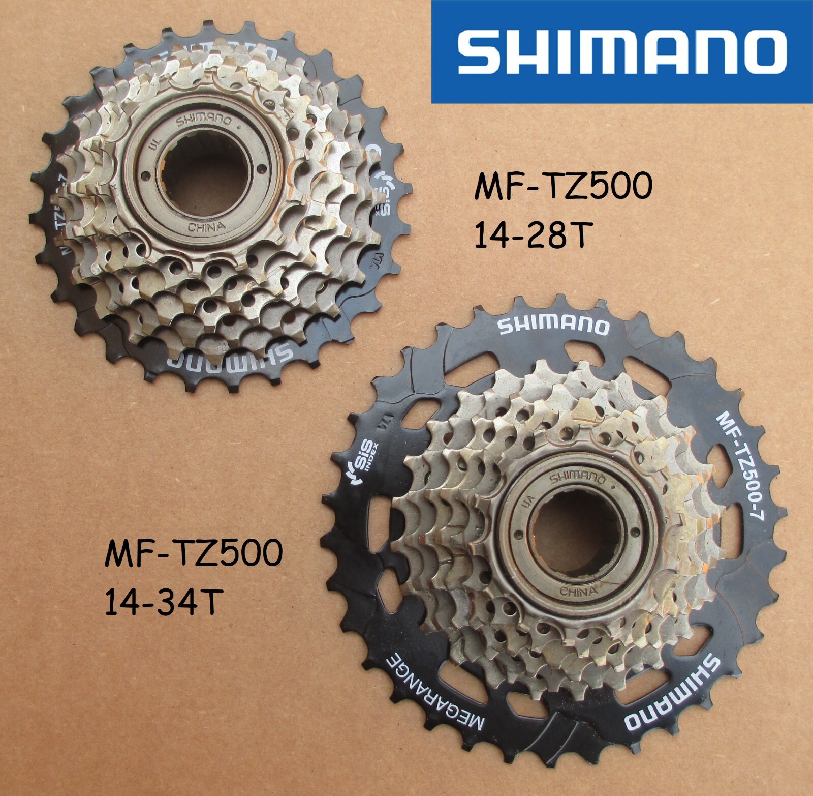 SHIMANO TOURNEY FREEWHEEL Gear Cluster MF-TZ500-7 Speed 14-28 or 14-34