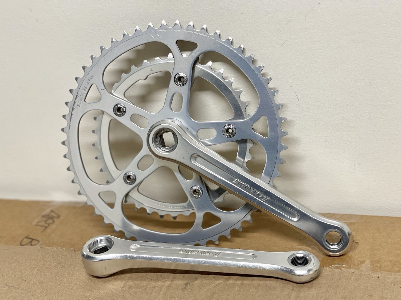 Vintage Sugino Super Maxy Crank Set 171mm Double Road Tour 52/38 Japan