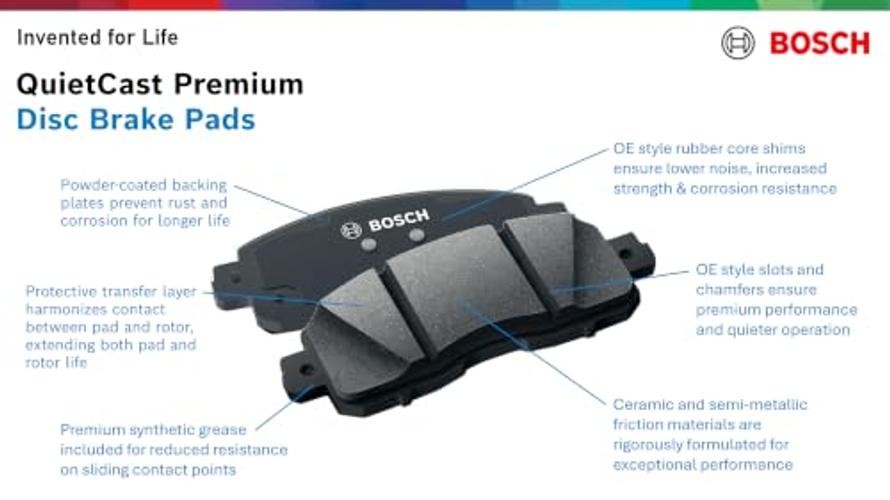 BC976 QuietCast Premium Ceramic Disc Brake Pad Set – Front | Compatible with