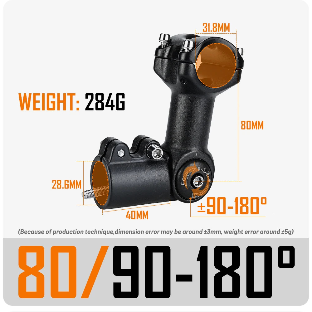 Bicycle Adjustable Stem 25.4/31.8mm Riser Bicycle Handle 60 / 80 / 93 / 100mm