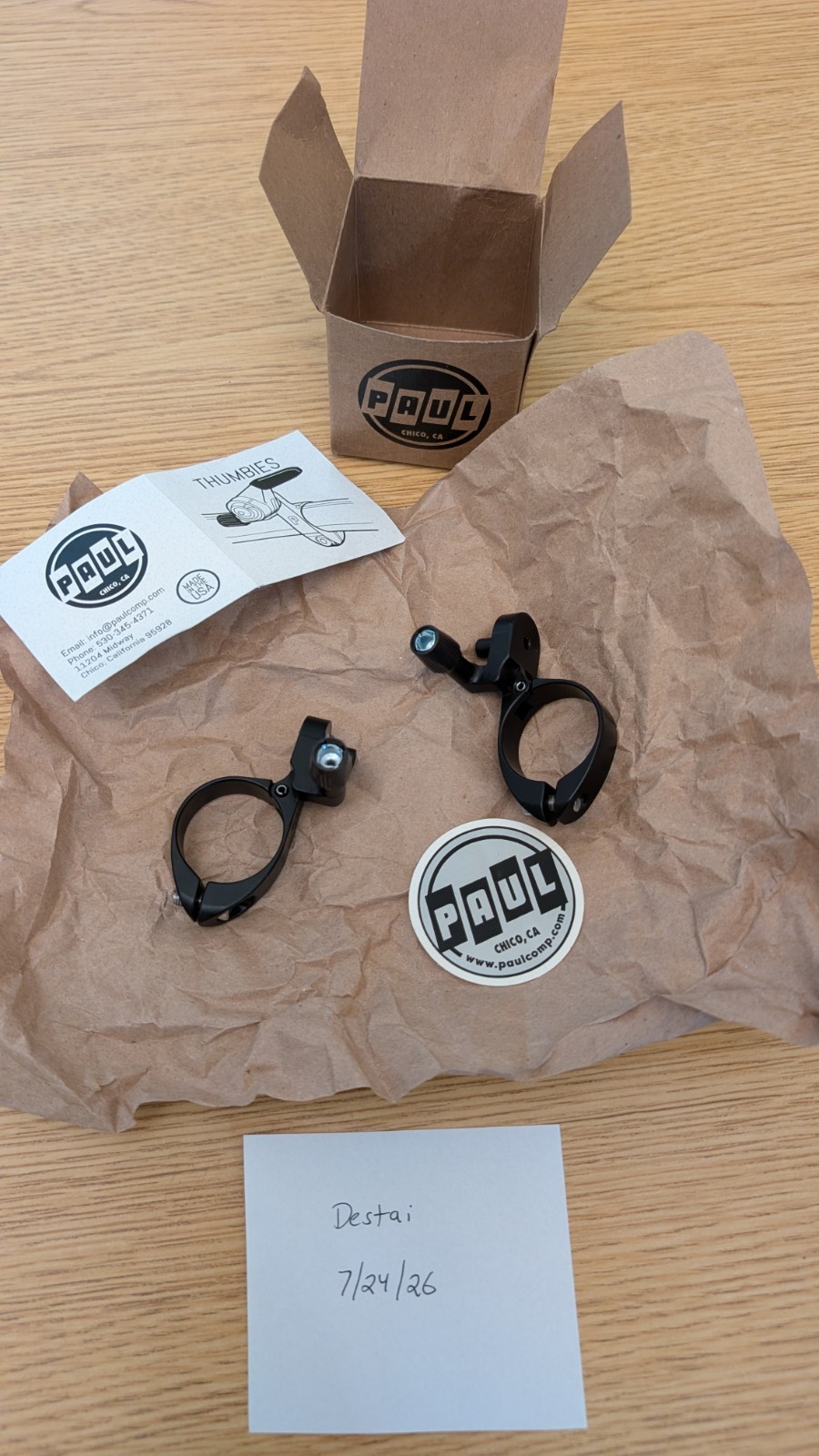 Paul Components Microshift Thumbies Mounts, 31.8mm Clamp Black Pair