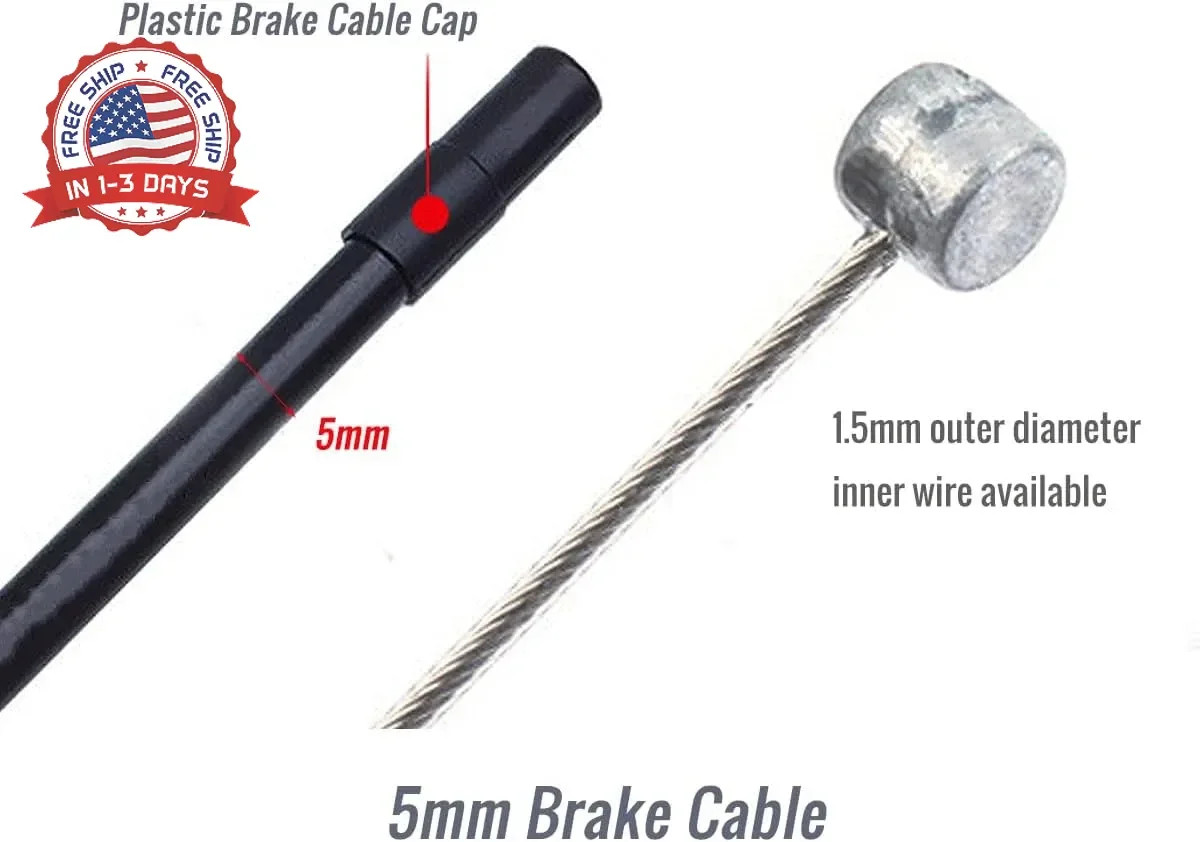 Bicycle Lined Brake Cable Housing, CATAZER Universal Brake Cable Housing, 5mm X