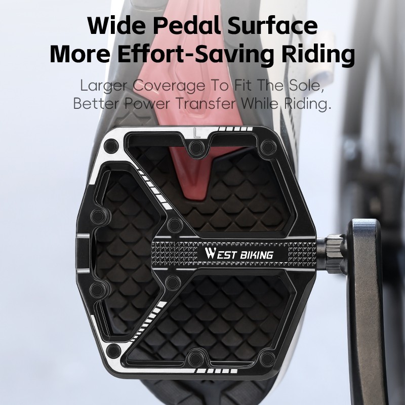WEST BIKING Widened Cycling Pedals Ultralight DU Sealed Bearing Bicycle Pedals