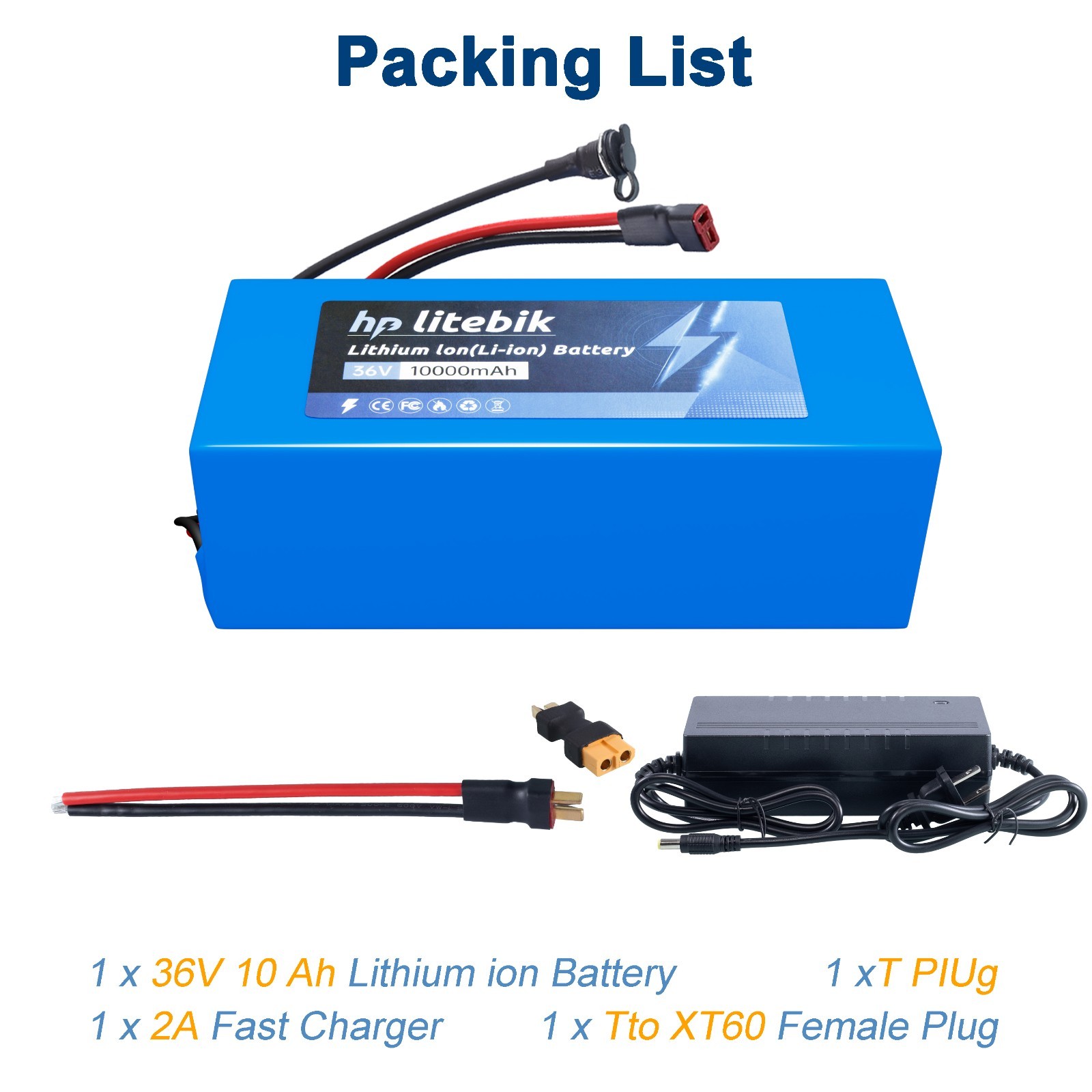 36V/48V electric bicycle Lithium Battery 8Ah/10Ah/14Ah/20Ah for ≤1200W Motors