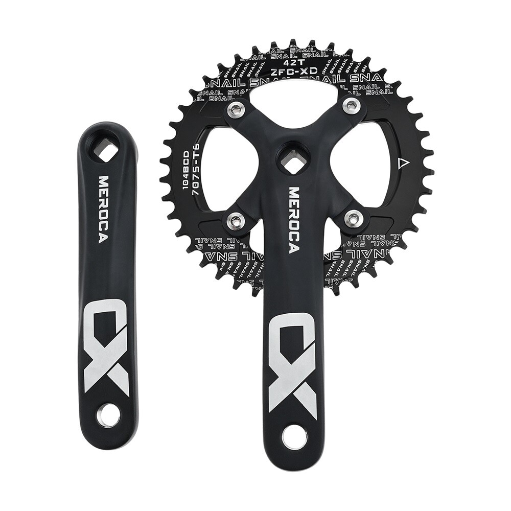 42T MTB Bicycle Crankset Bottom Bracket Aluminum Alloy 104BCD Chainring Black