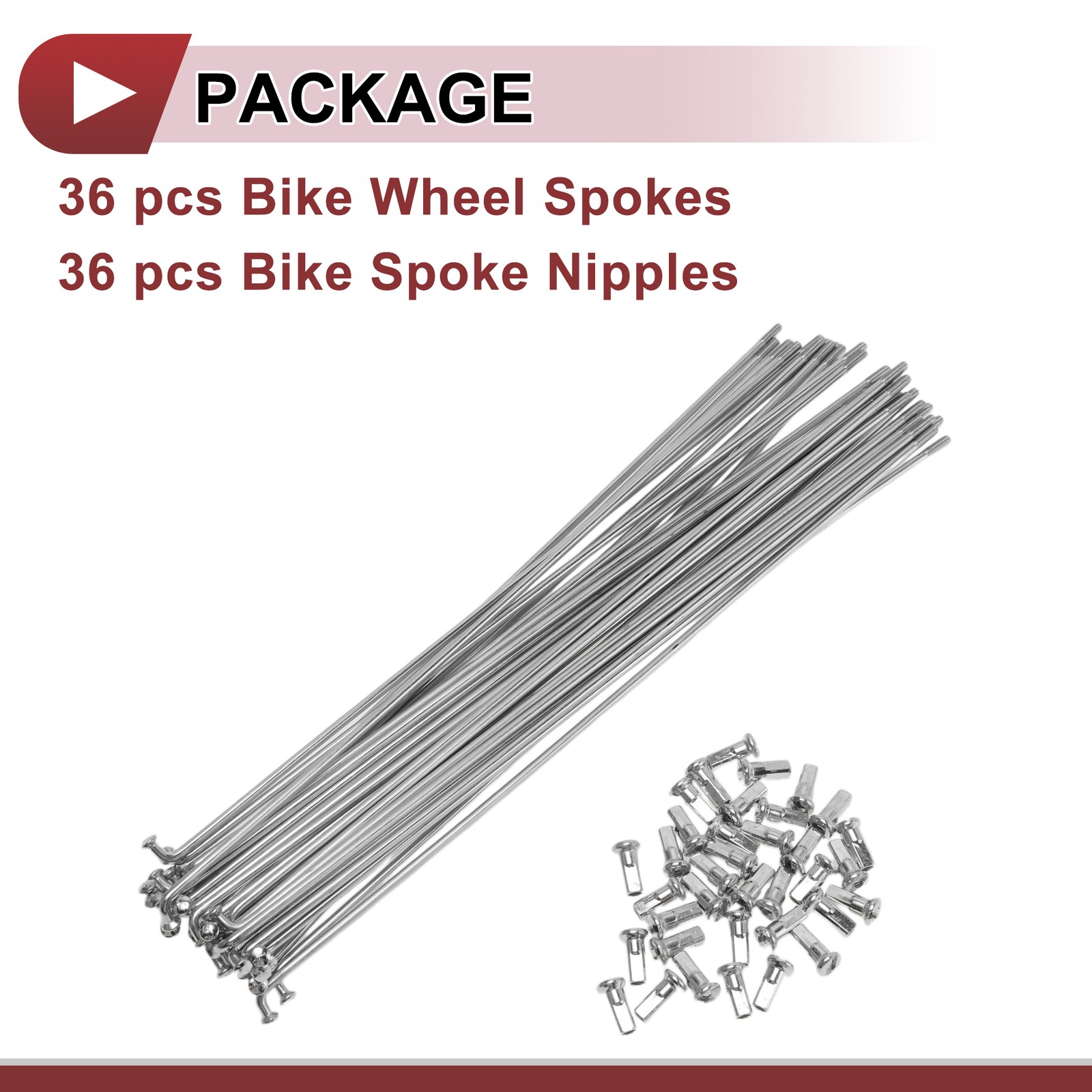 36 sets bike spokes 12G 231mm for bicycle galvanized steel silver