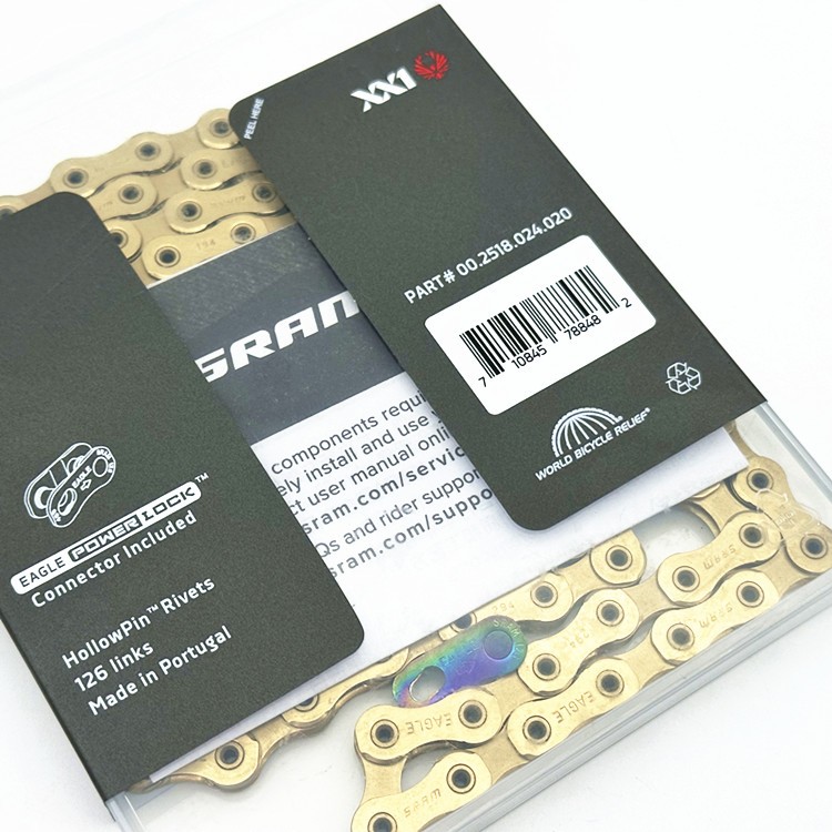 SRAM XX1 Eagle AXS Chain 12-Speed 126 Links Nickel Plated Gold CN-EAGL-XX1-A1