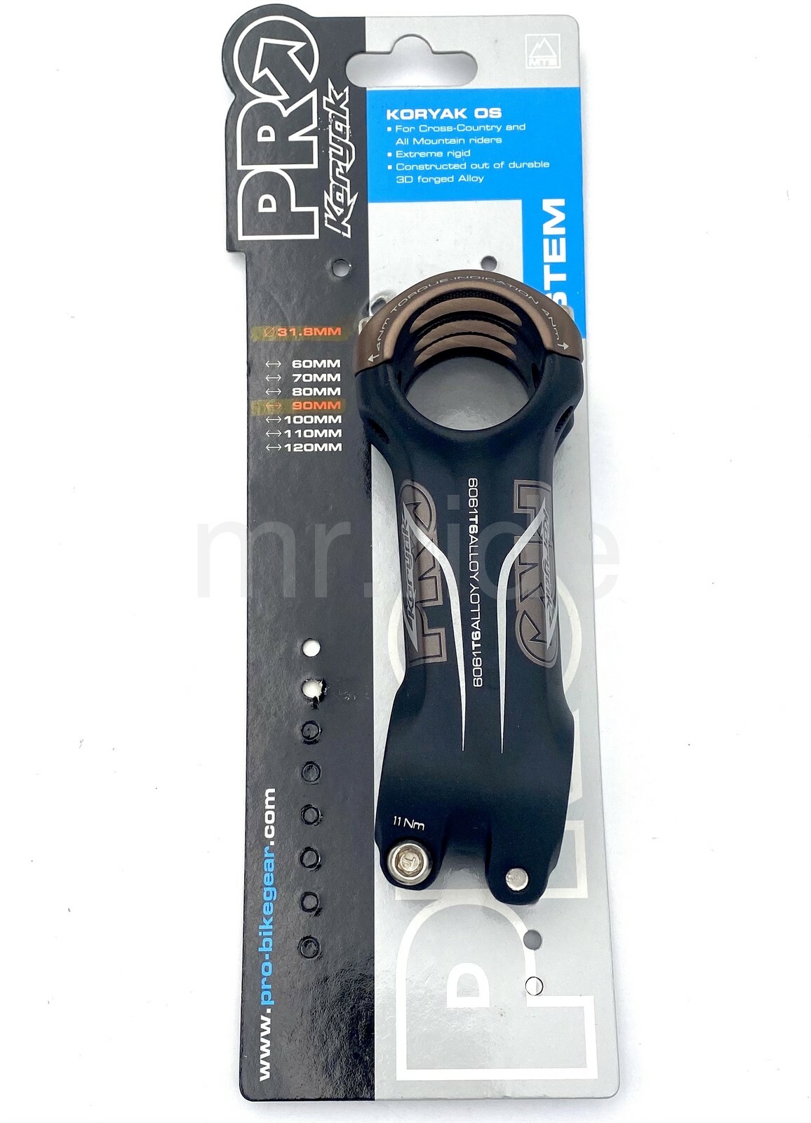 Shimano PRO KORYAK 3D Forged Stem,1-1/8″, +/- 10 Degree, 31.8 x 80~120mm, Black