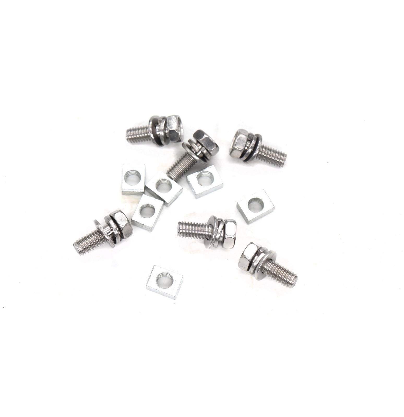 binifiMux Battery Bolts and Nuts, M6x10/12/14/16mm Assortment 20-Pack, Silver