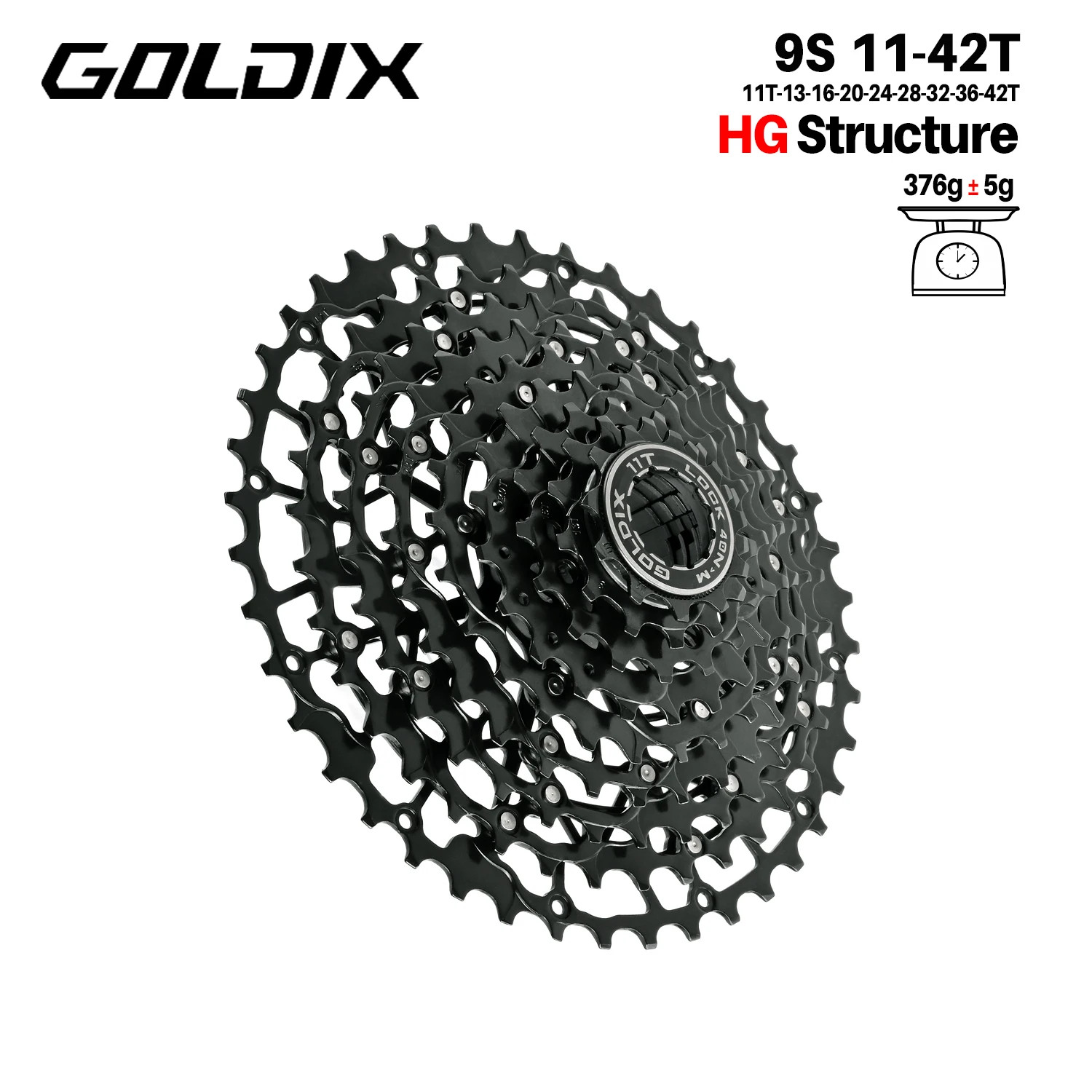 GOLDIX Ultralight Bike Cassette Freewheel 9/10/11/12/13 Speed for Shimano HG