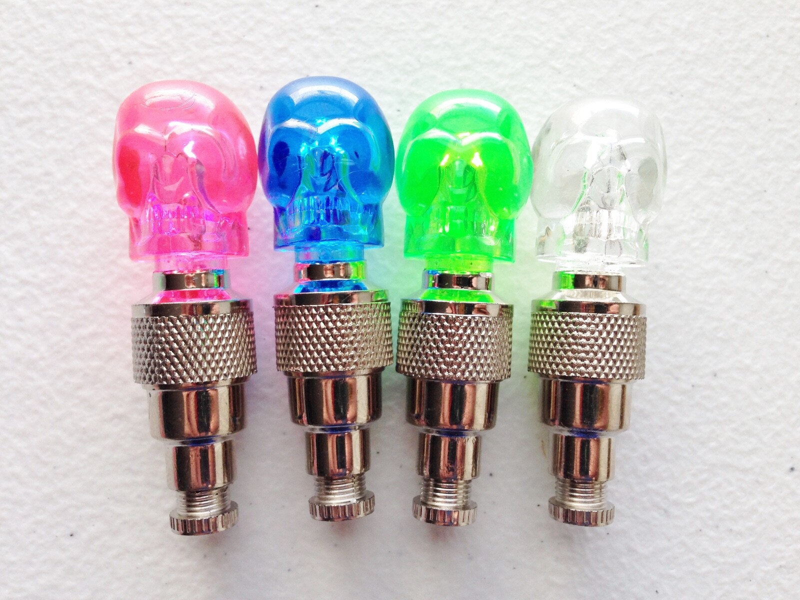 SKULL (2x 4x) LED Valve Cap Bicycle Bike Wheel Tire Light Spoke Lamp Motorcycle