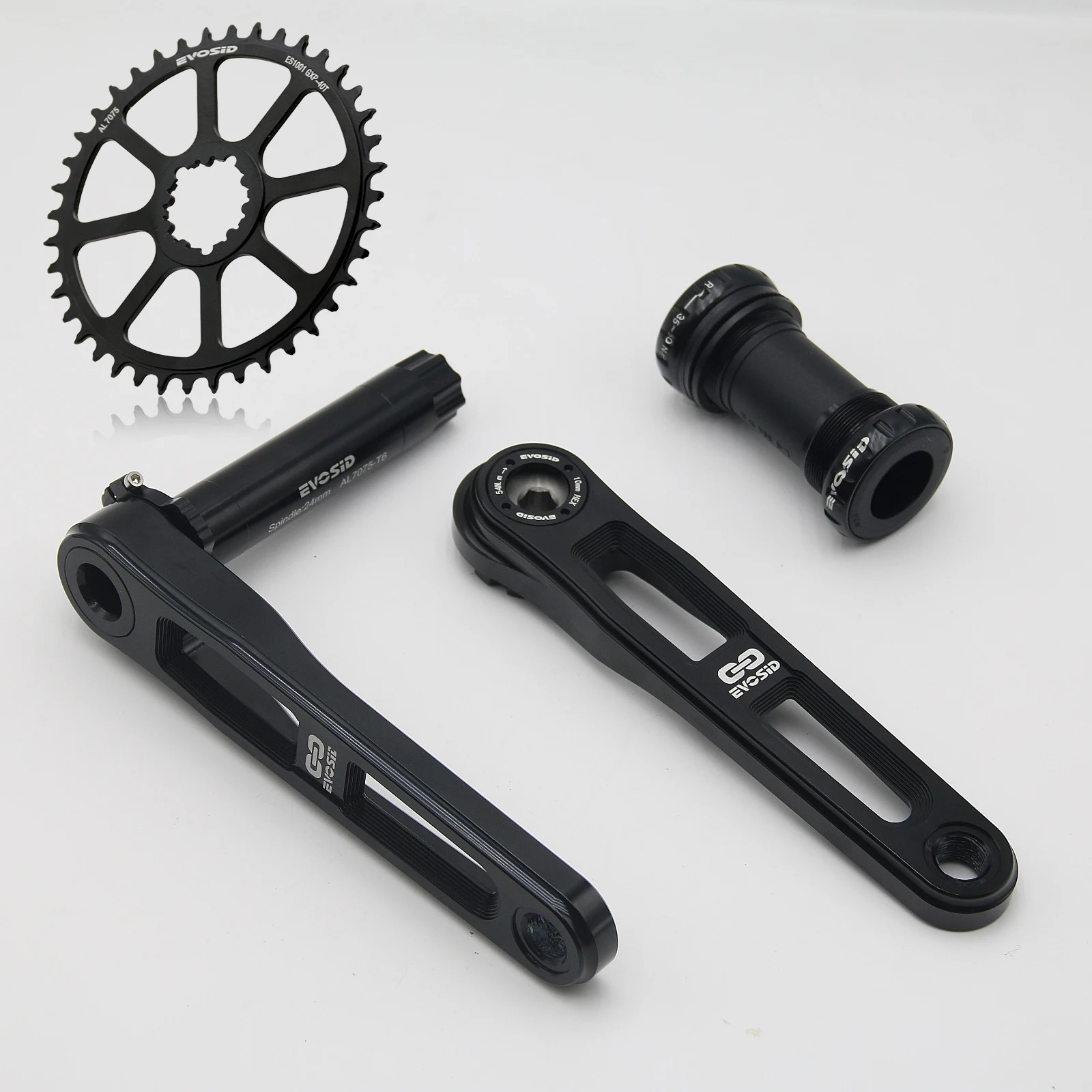 EVOSID Road Bike Crankset 160/165/170mm Hollow Crank 40-48T Chainring 7-12 Speed