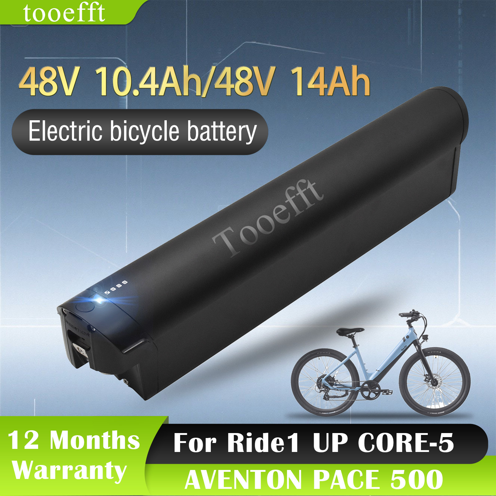 48V Battery for Ride1 UP CORE-5 LMT’D Aventon Pace 500.2 500.3 Step-Through