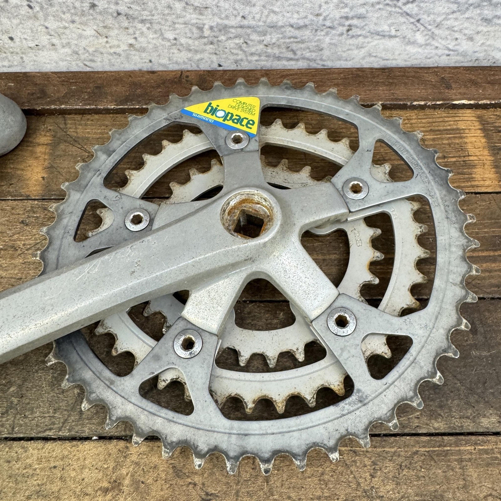 Vintage Shimano FC-B124 Crankset TRIPLE 175 Biopace 48/38/28T 110 BCD Deore 80s