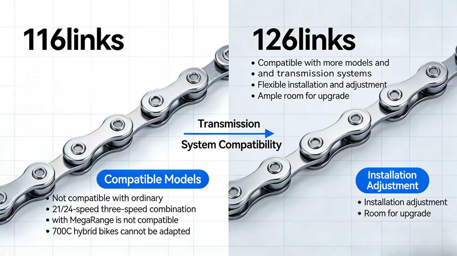 Bicycle Chain Suitable for Road Bikes, Mountain Bikes, City Bikes, Folding Bi…