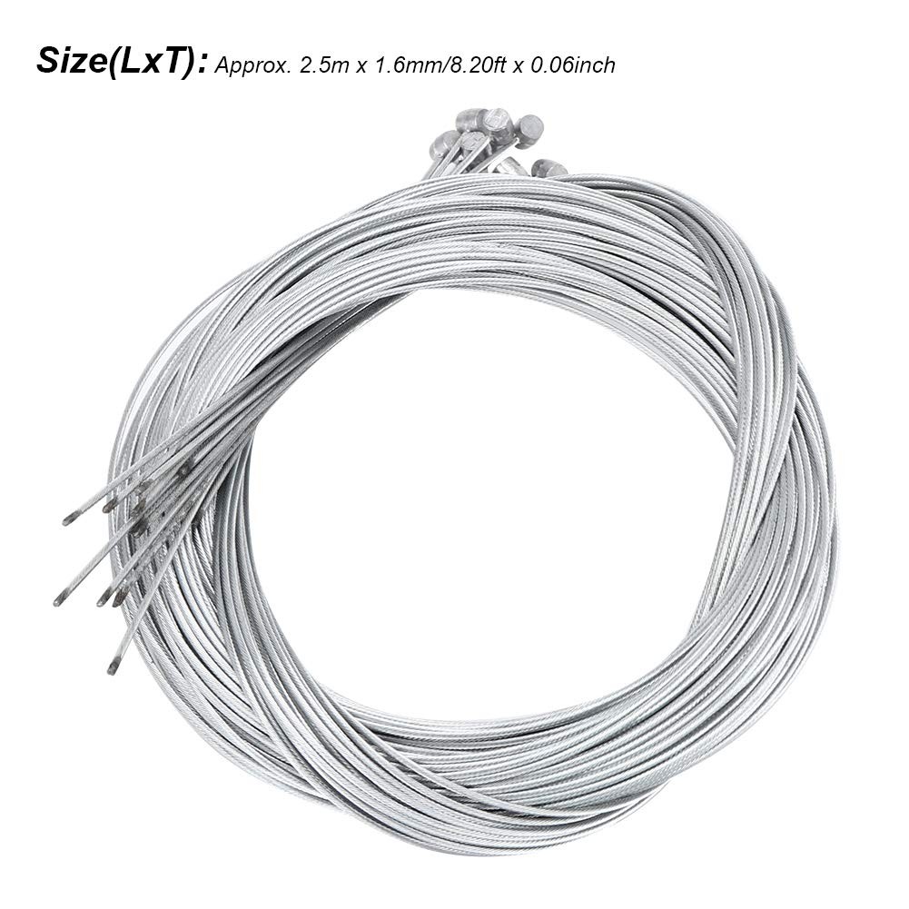 20 Pcs Metal Brake Cable 2.5 Meter 1.6mm Thick Electric Bike Rear Brake