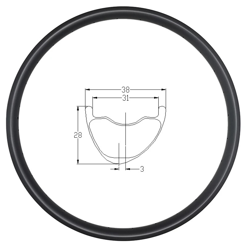 29er AM Enduro MTB Carbon Fiber Rim Asymmetry Tubeless Hookless Bicycle Wheels
