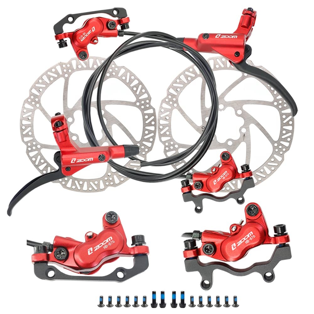 JFOYH zoom HB876 4-Piston Pre-Bled Left-Front&Right-Rear, ZM3000 Red