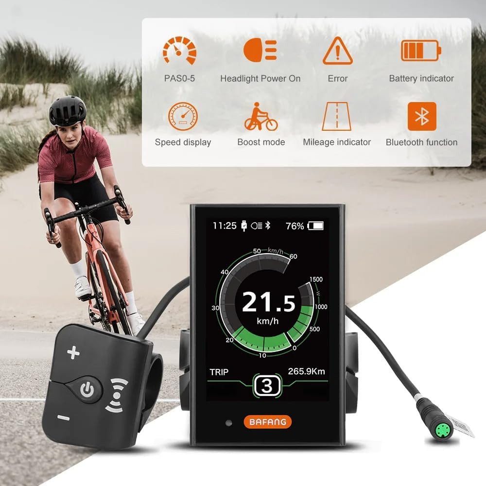 BAFANG 3.5In Ebike Display DPC181 for BBS01 02 HD G340 Mid Motor 0-5 Pedal Assis