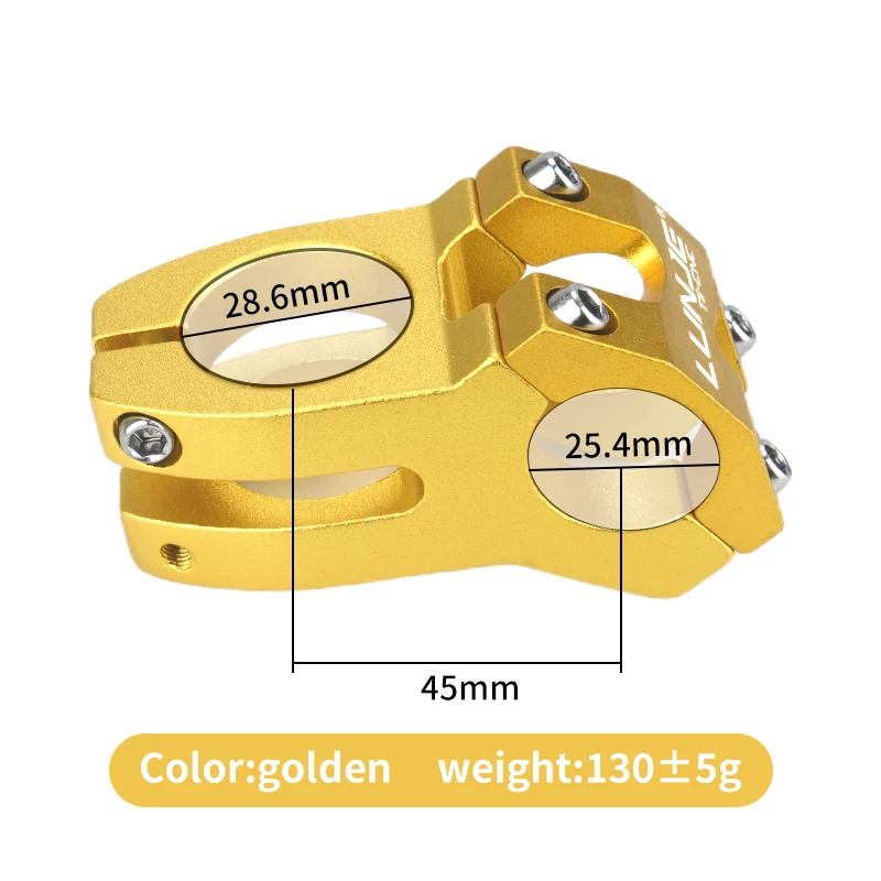 MTB Road Bike Stem 25.4mm Aluminum Alloy Handlebar Stem 45mm Lightweight