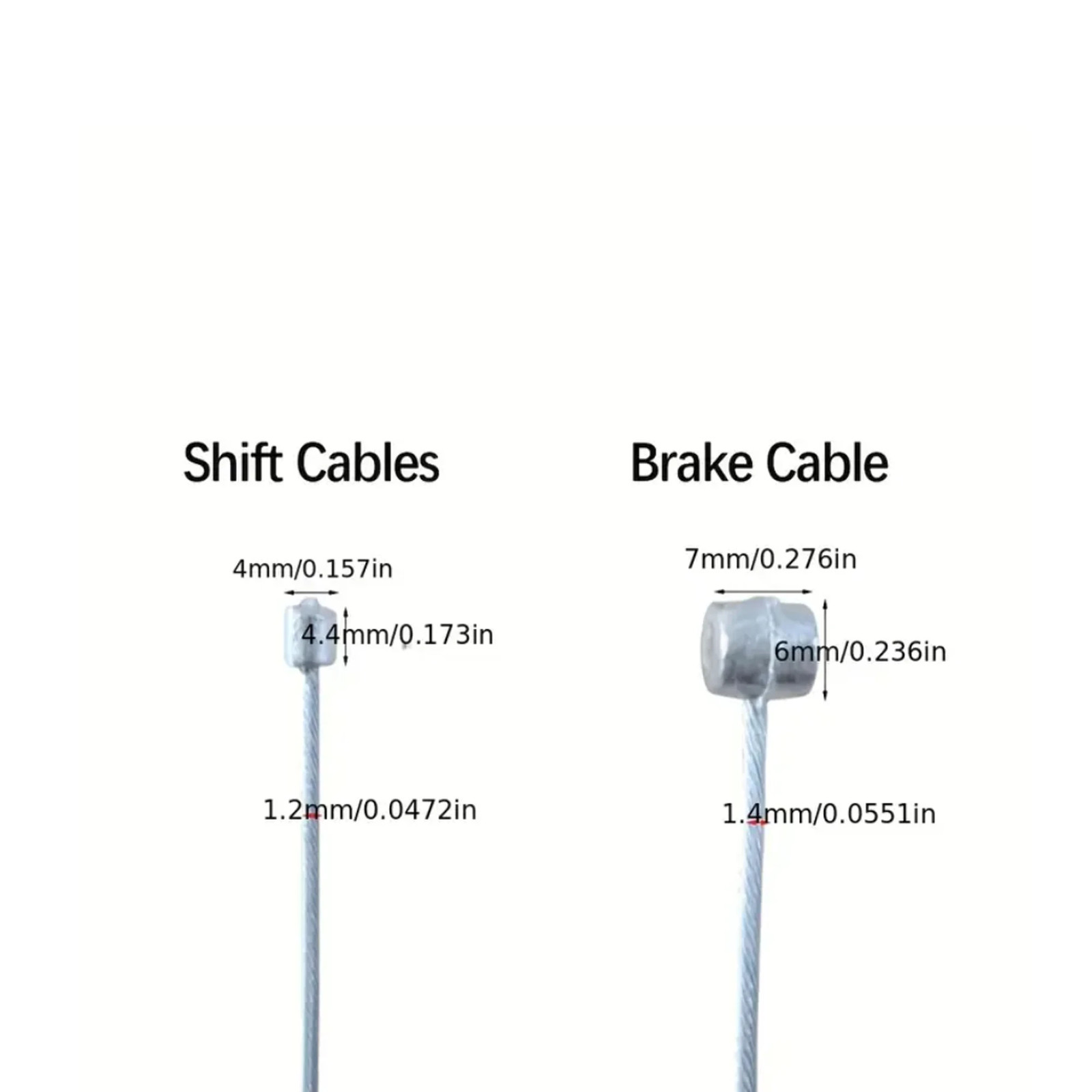 2Pcs/Set Universal Bike Brake & Gear Shift Cable，Stainless Steel Bicycle Cables