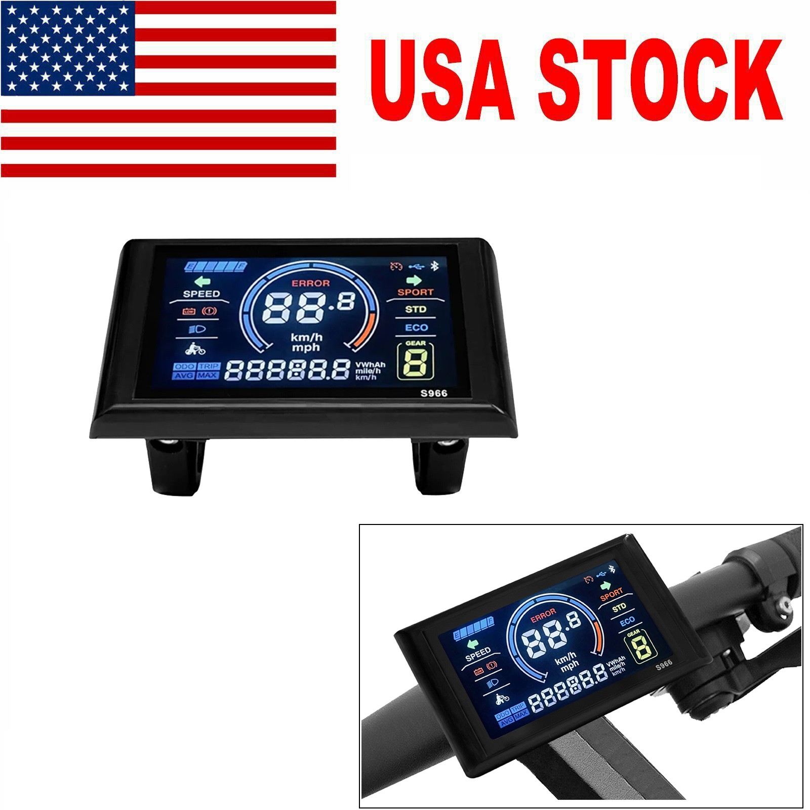 E-bike 24V-72V S966 Colorful LCD Display Control Panel Meter with NFC Card HAU