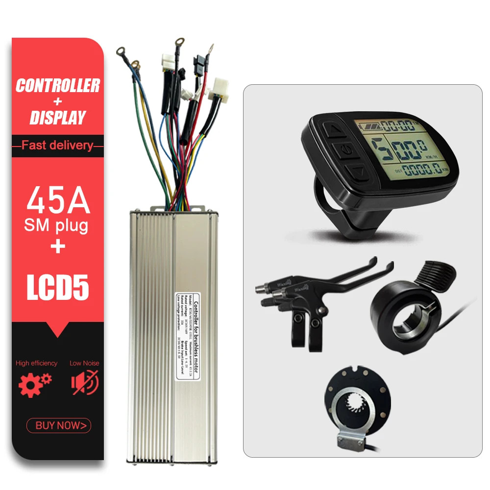 E-bike Sine Wave Controller 36V/48V/52V 45A for Electric Bike Conversion Kit