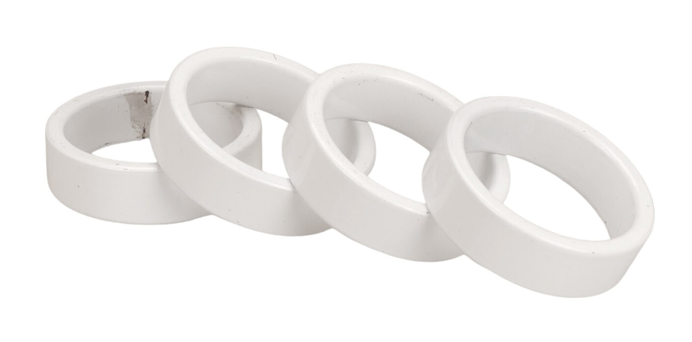 Bicycle BMX or MTB headset spacers for 1 1/8″ threadless (SET of 4) 10mm – WHITE