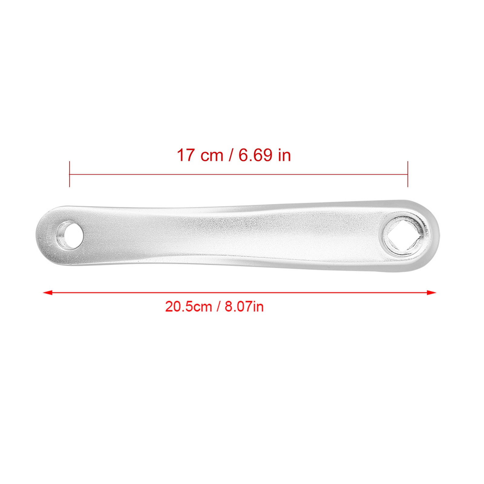 170mm Bike Aluminum Alloy Left Single Chain Crank Arm (Silver Rhombic Hole)