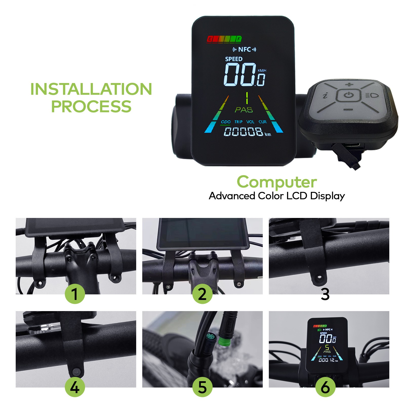 F3【UART2】Turn On The NFC EBike LCD Display Bicycle Speedometer Computer