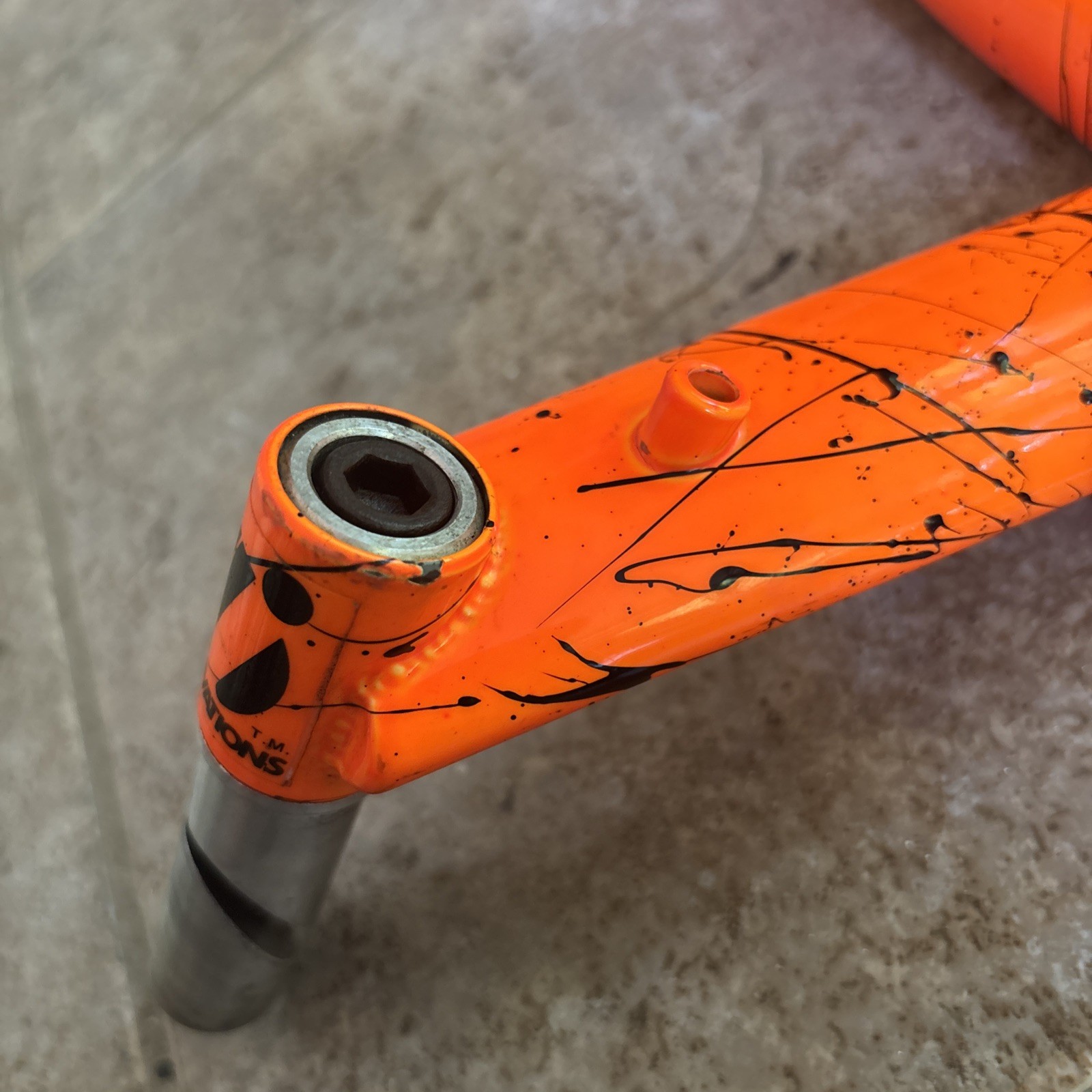 Grove Innovations Orange Splatter One Piece Bar Quill Stem 24” 22.2 High Rise