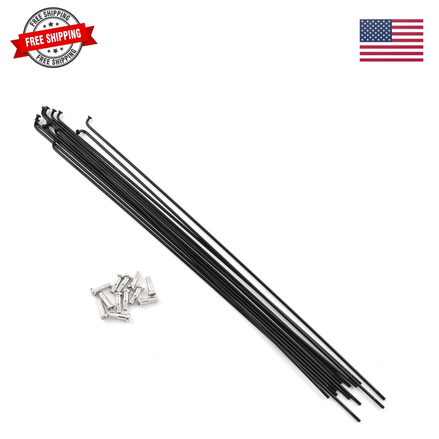 12pcs Stainless Steel Spokes 290mm Mountain Bike/Road Bike 14G Spokes Black w…