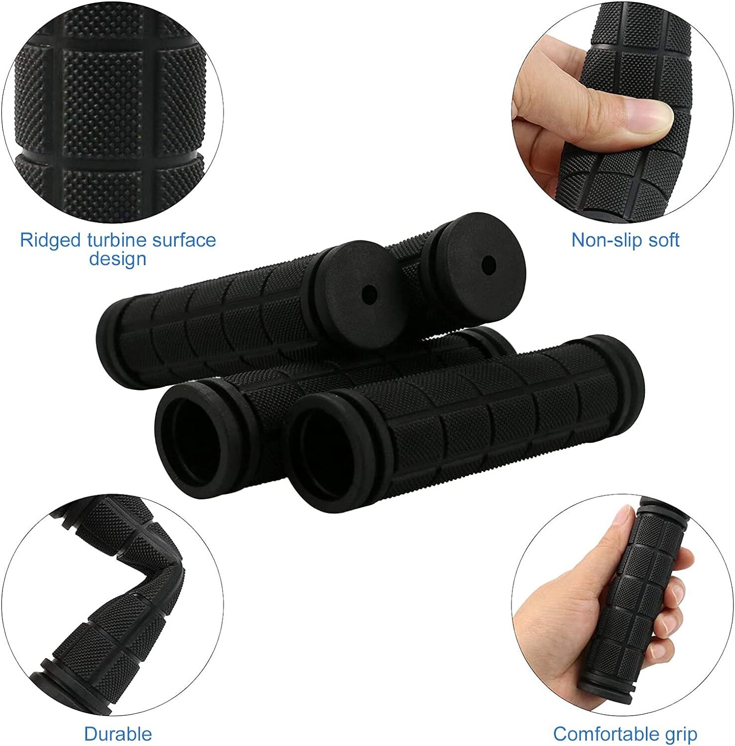 【40% Off】1Pair Kids Bike Handle Grips Non-Slip Rubber Bicycle Handlebar Grip