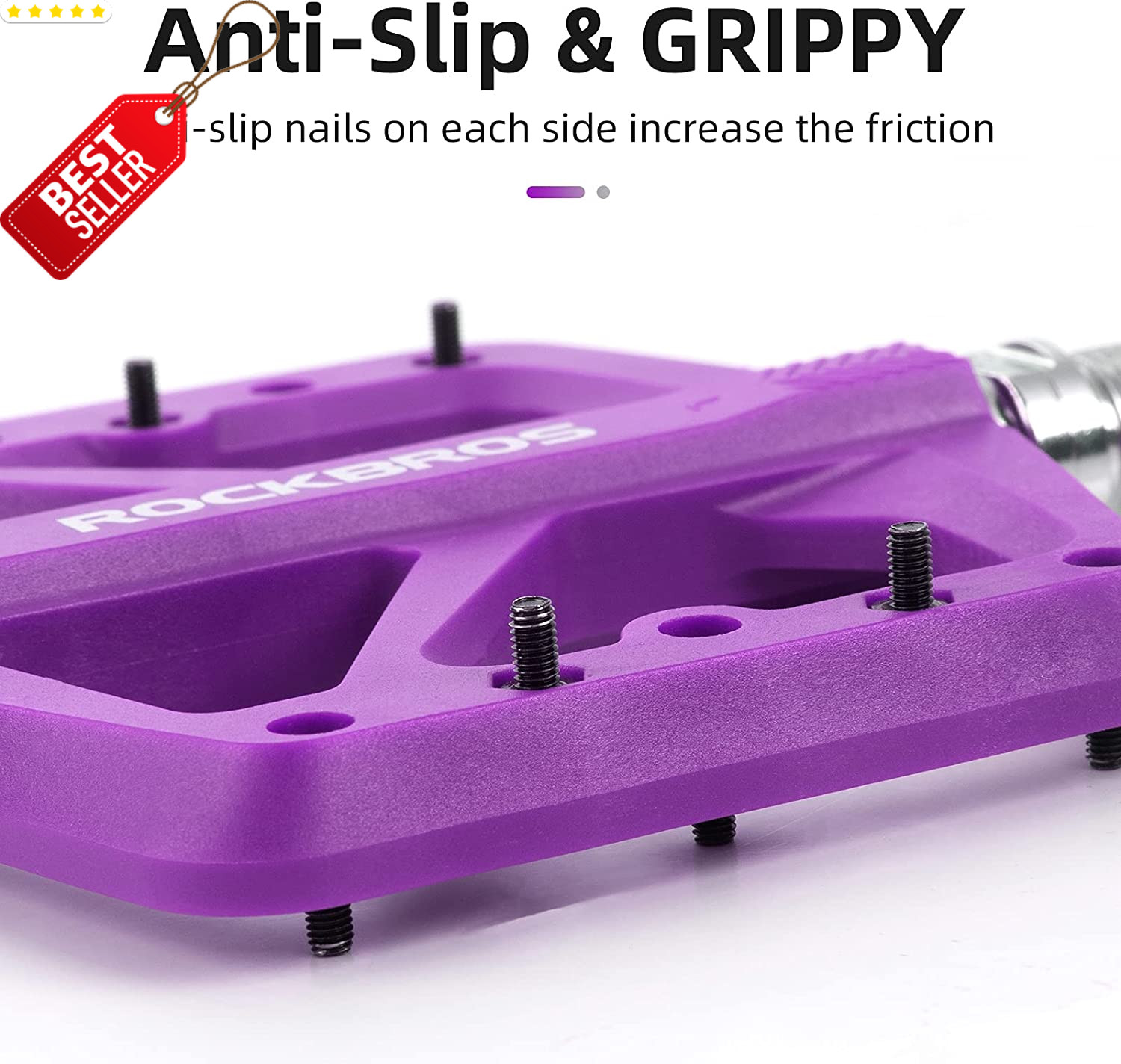 MTB Bike Pedals 9/16 Lightweight Nylon Flat Platform DU Bearing BMX Road – US