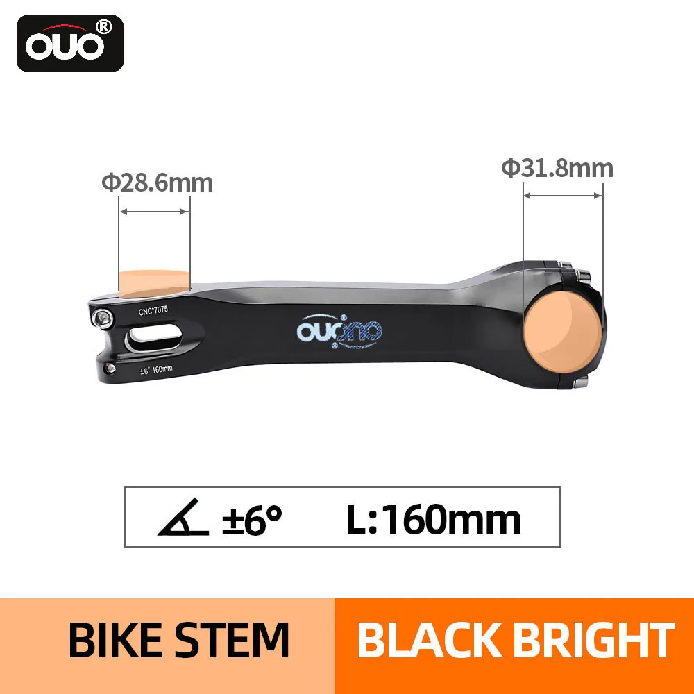 OUO 7075 Aluminum CNC Bike Stem 31.8mm 130-180mm Long MTB Handlebar Stem 6/17°