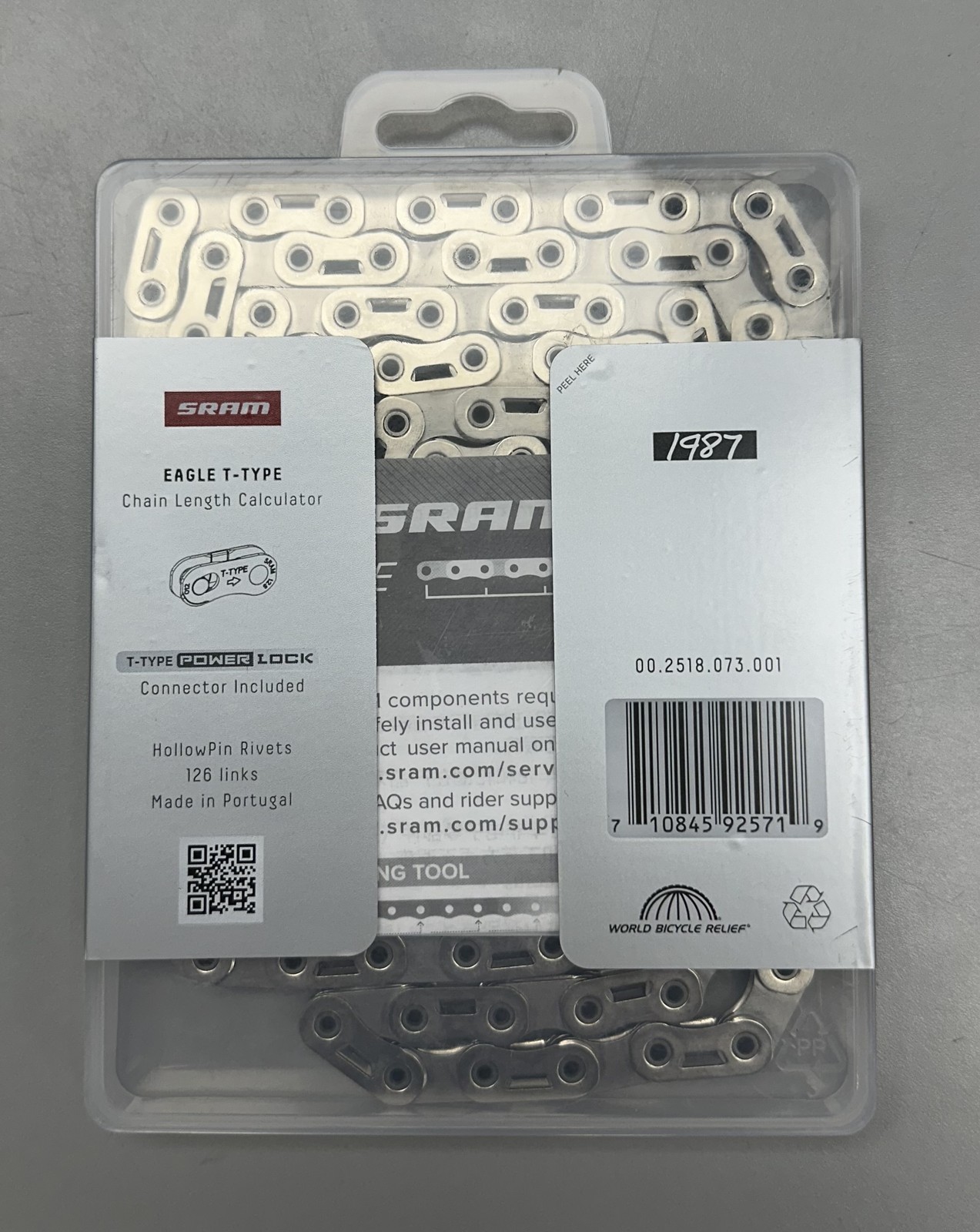 SRAM XX SL T-Type Eagle Transmission 1987 Chain – 12 Speed, 126 Links, Silver